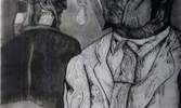 Pintura del destacado artista mexicano JOSÉ LUIS CUEVAS en exhibición en el Museo de ralli