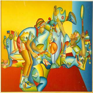 Una pintura que ilustra un mural en exhibición en el Museo de Ralli