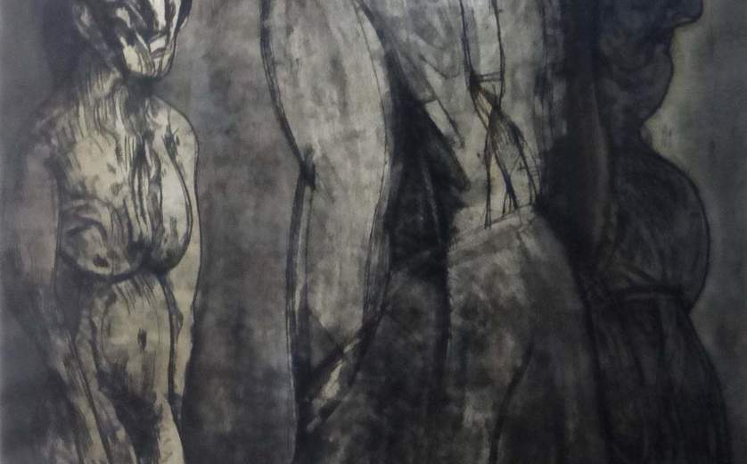Pintura del destacado artista mexicano JOSÉ LUIS CUEVAS en exhibición en el Museo de ralli